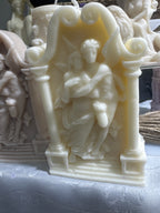 Angelic love and large archangel micheal with 2 griffins and fairy angel
