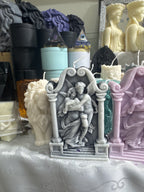 Angelic love and large archangel micheal with 2 griffins and fairy angel