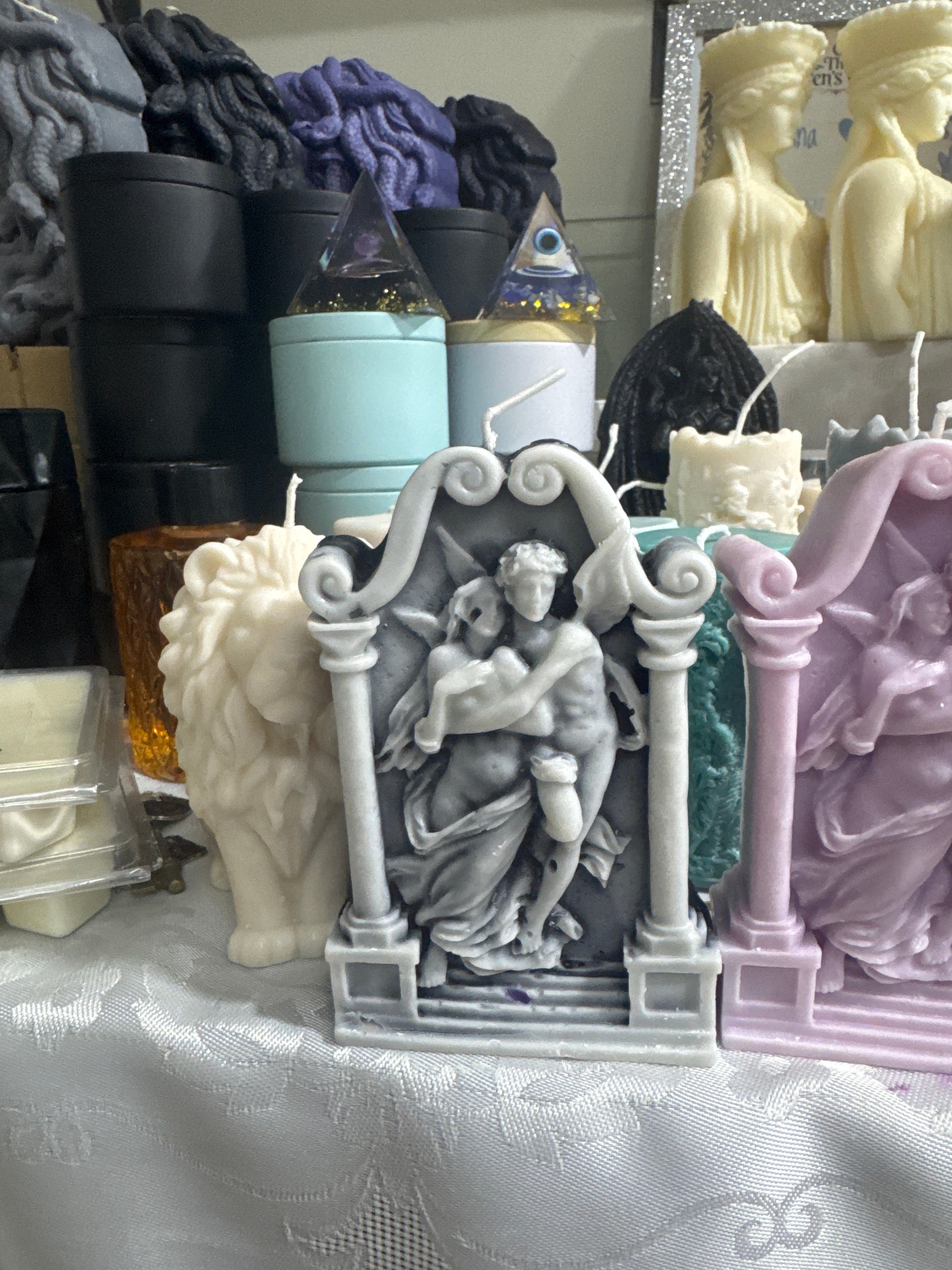 Angelic love and large archangel micheal with 2 griffins and fairy angel