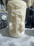 Angelic love and large archangel micheal with 2 griffins and fairy angel