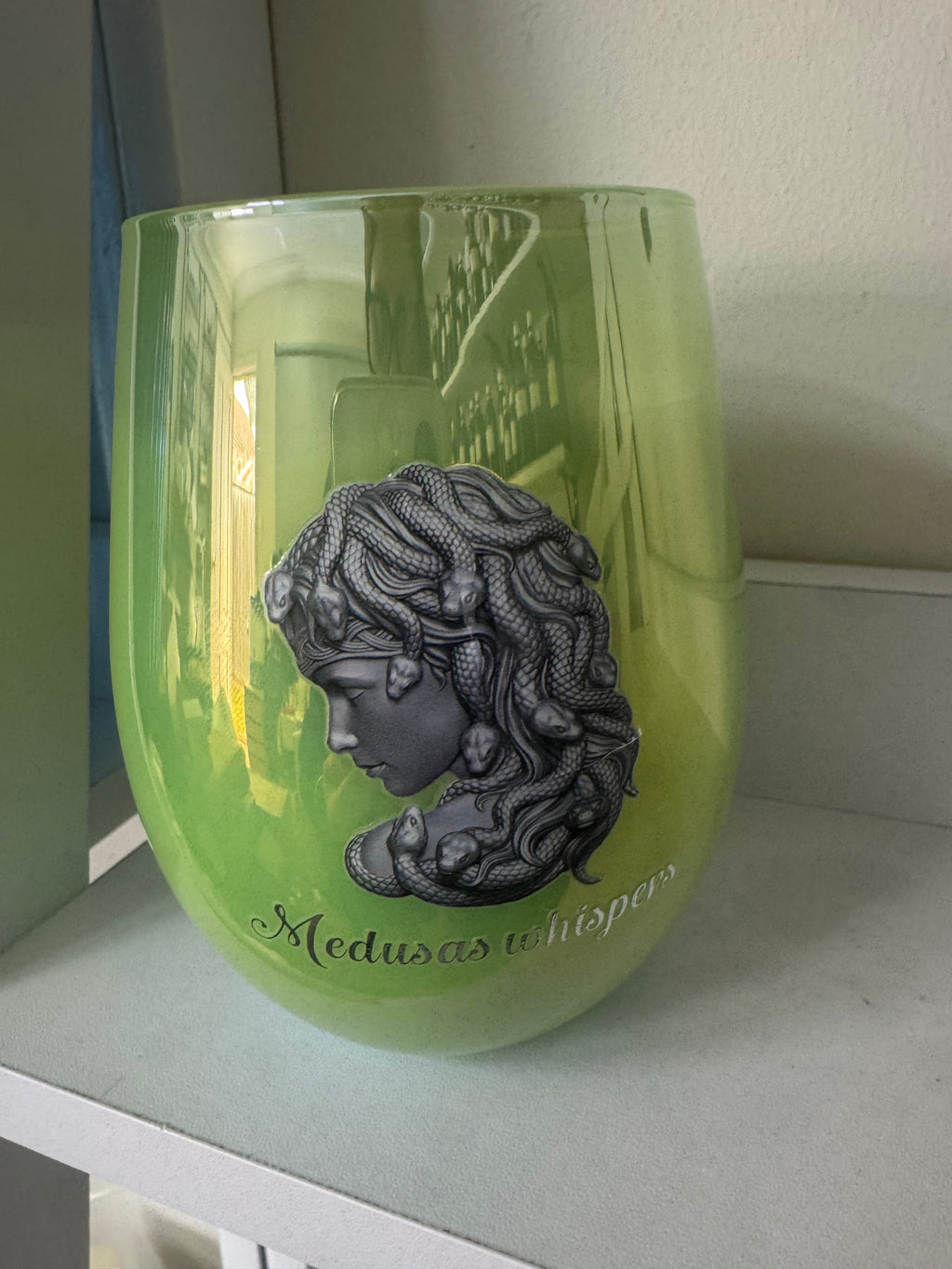 Pomegranate soy wax candle 300 grams in green vessel