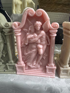 Angelic love and large archangel micheal with 2 griffins and fairy angel