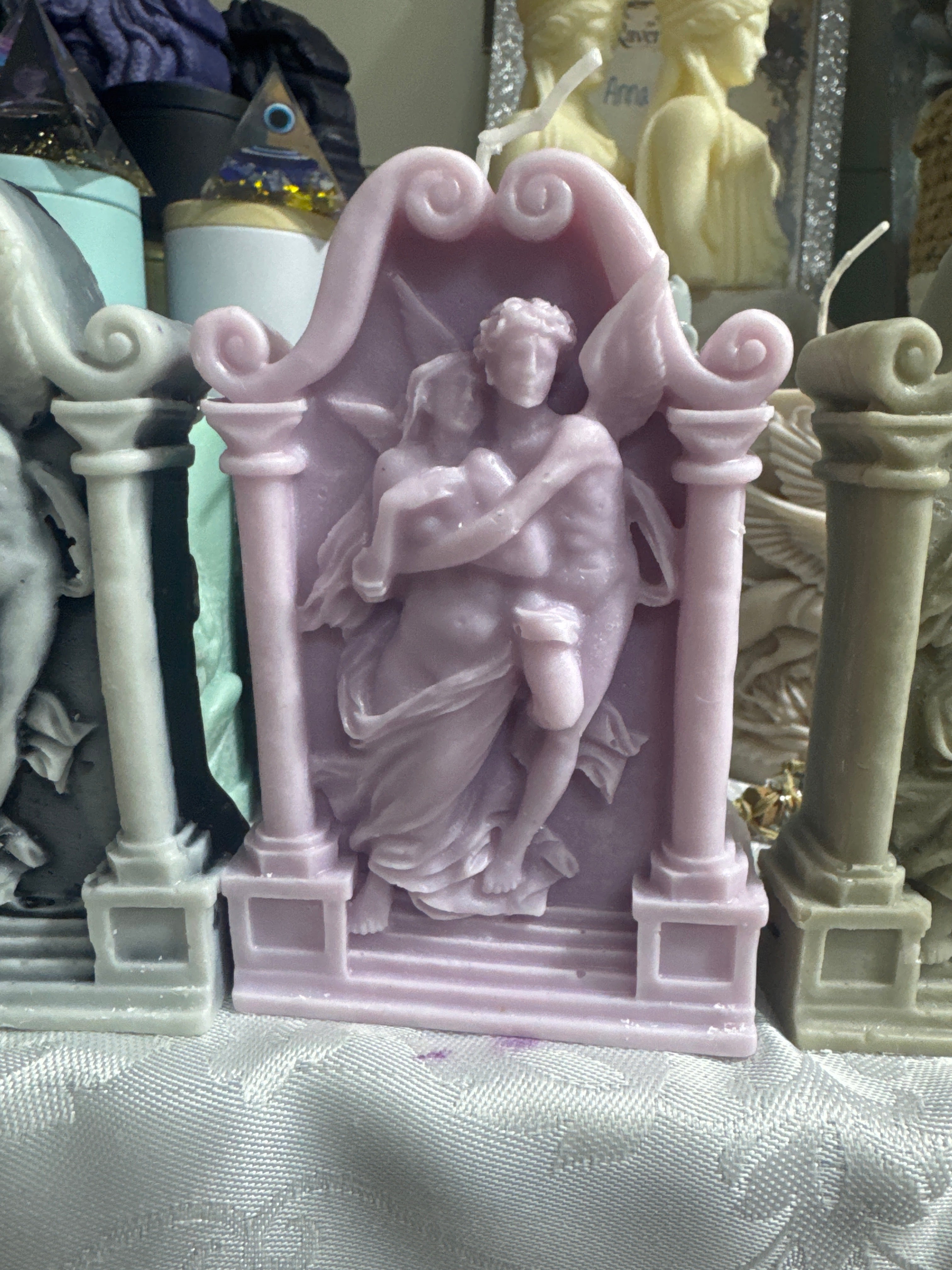 Angelic love and large archangel micheal with 2 griffins and fairy angel