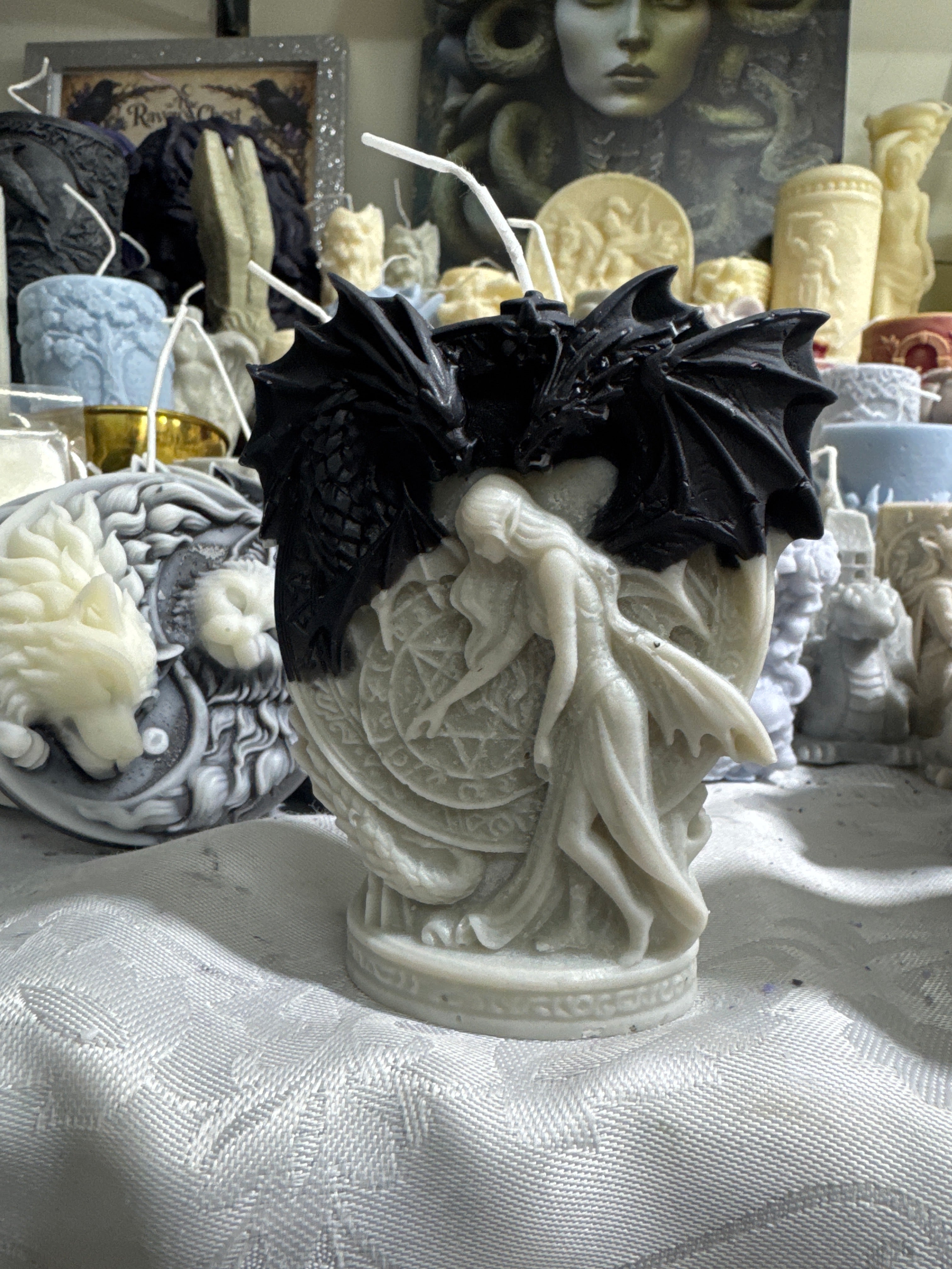 Demons witches angels and foxes,dragons,tree of life,crows,mother earth,celestial moon, angel moon,ying yang,purple lyrebirds,purple dragon.and more on their way