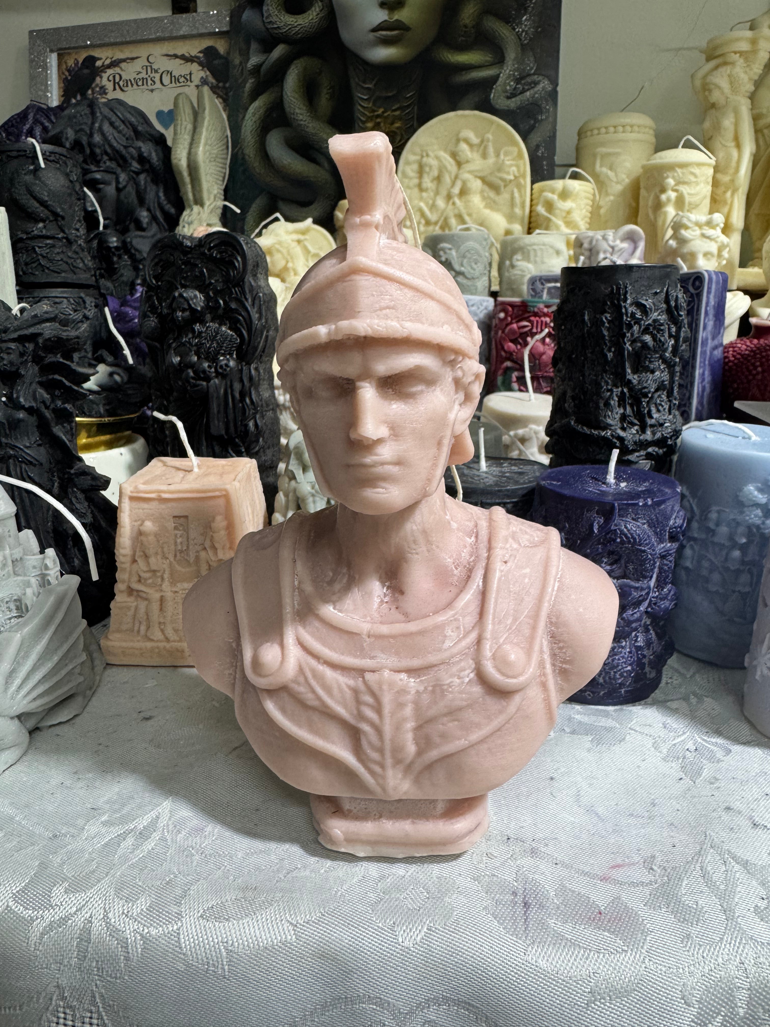 Large Themis angel of justice and Aristotle the philosopher and the spartan