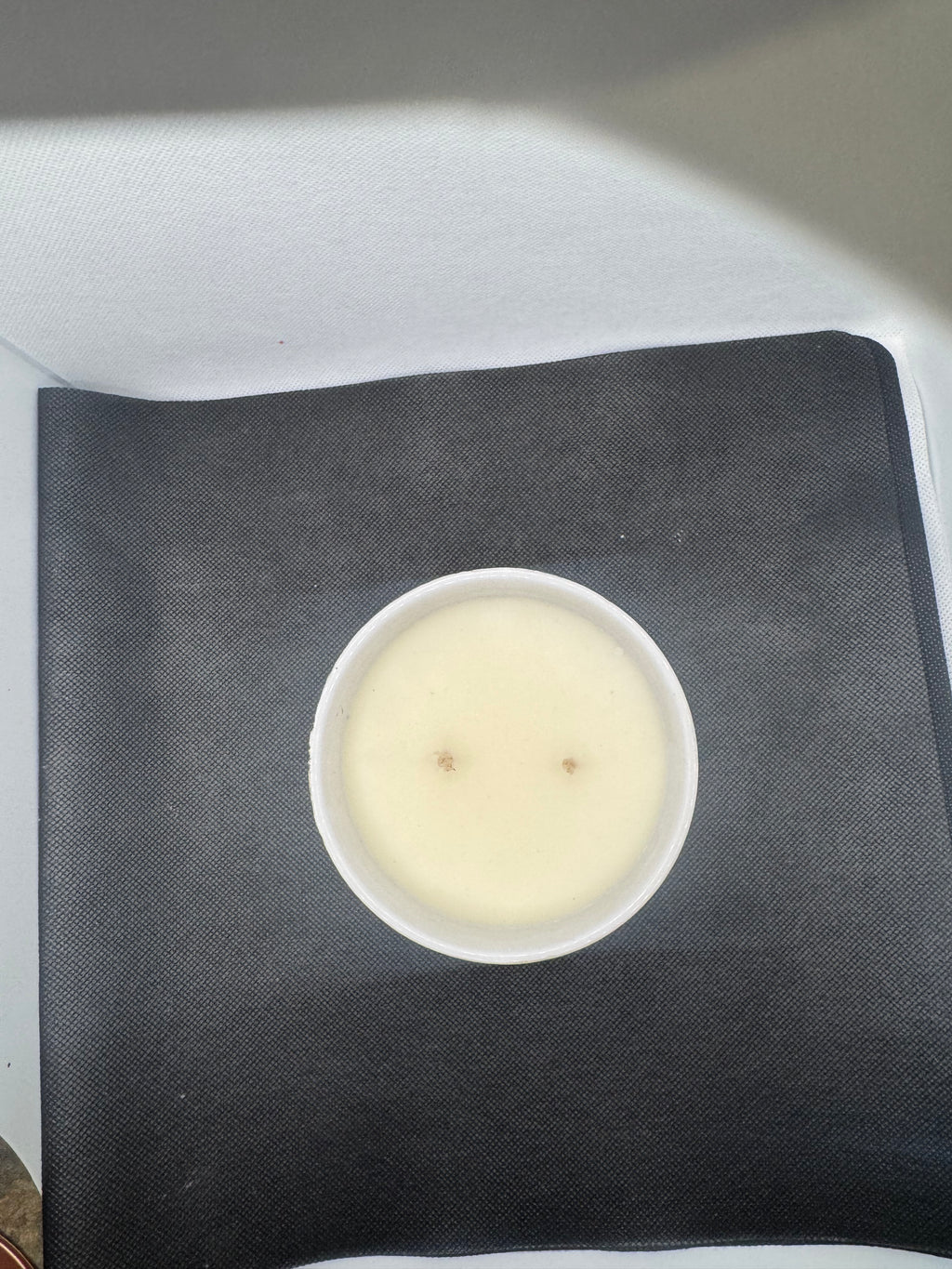 Large 500 gram candles in marble look jar.