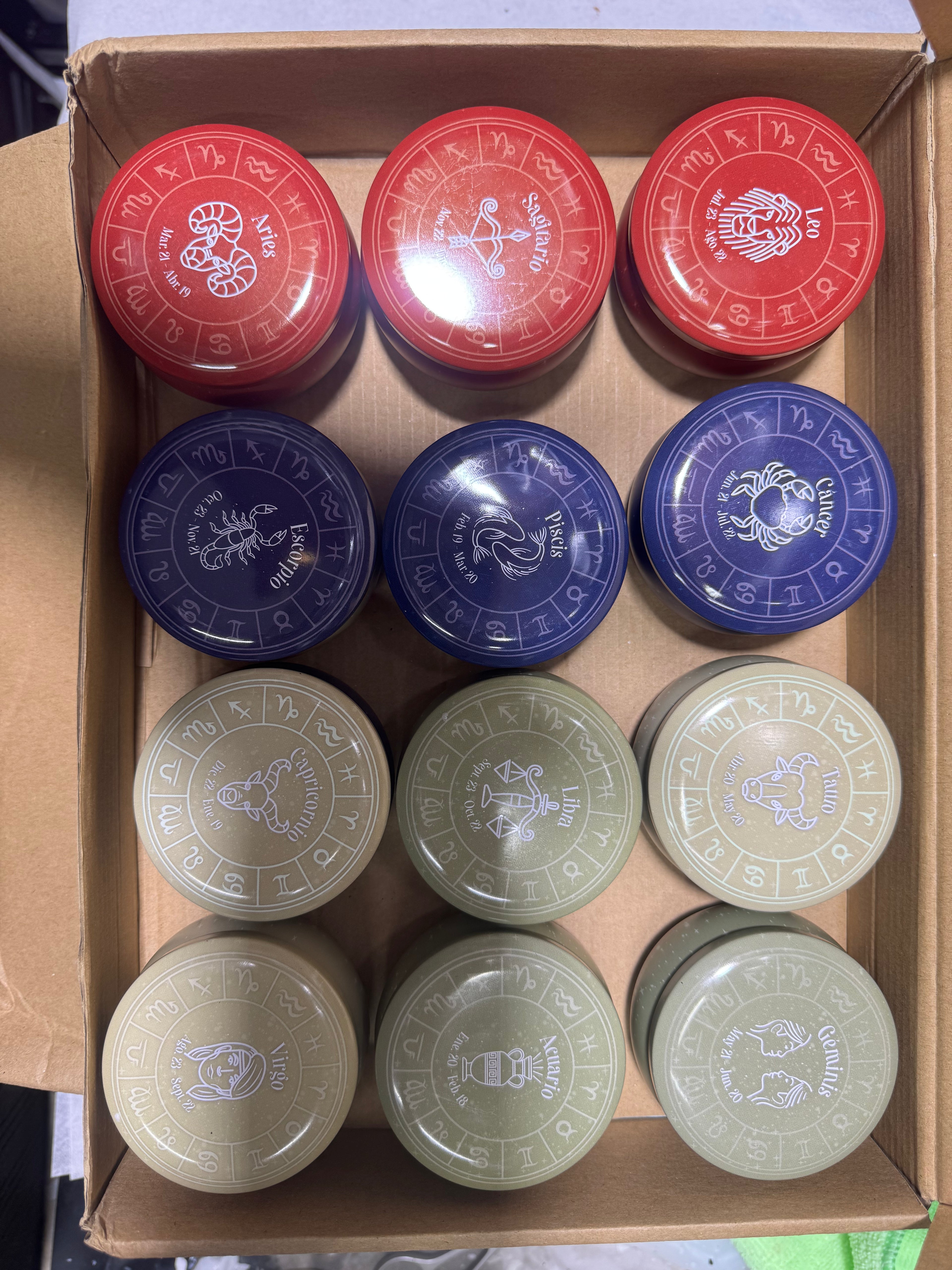 Star sign candles in tins limited edition