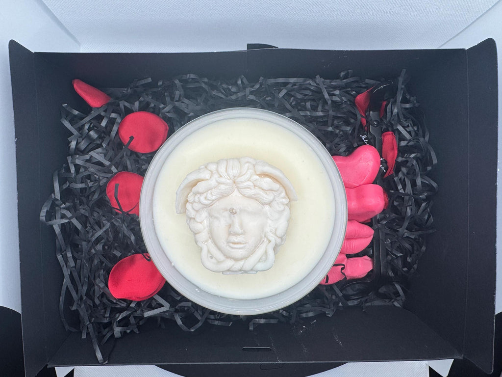 Medusa Candle: Island Spa Scent, Organic Soy Wax, Wick Trimmer Included