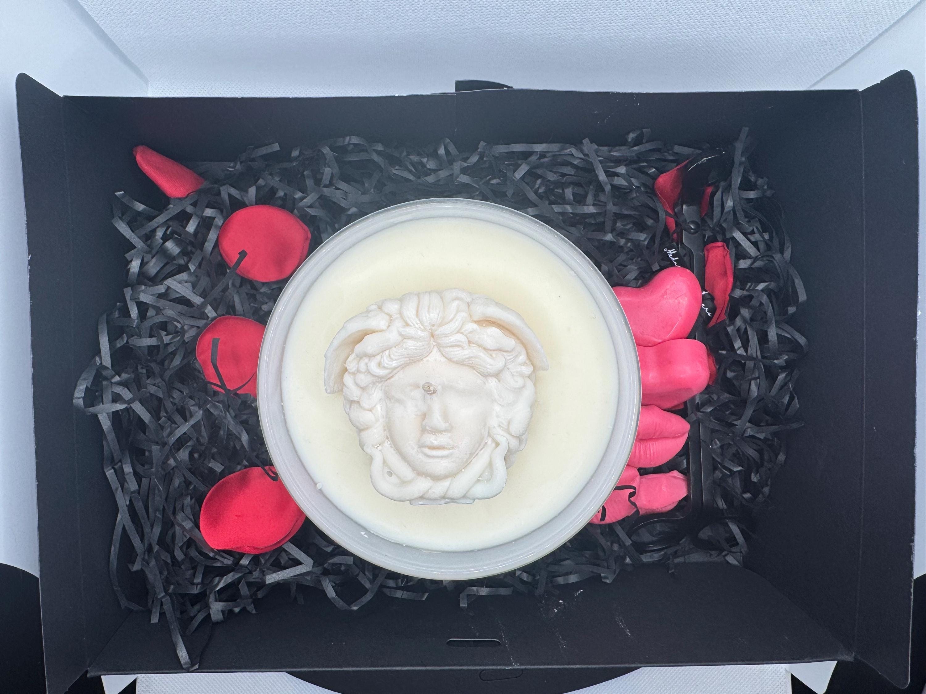 Medusa Candle: Island Spa Scent, Organic Soy Wax, Wick Trimmer Included
