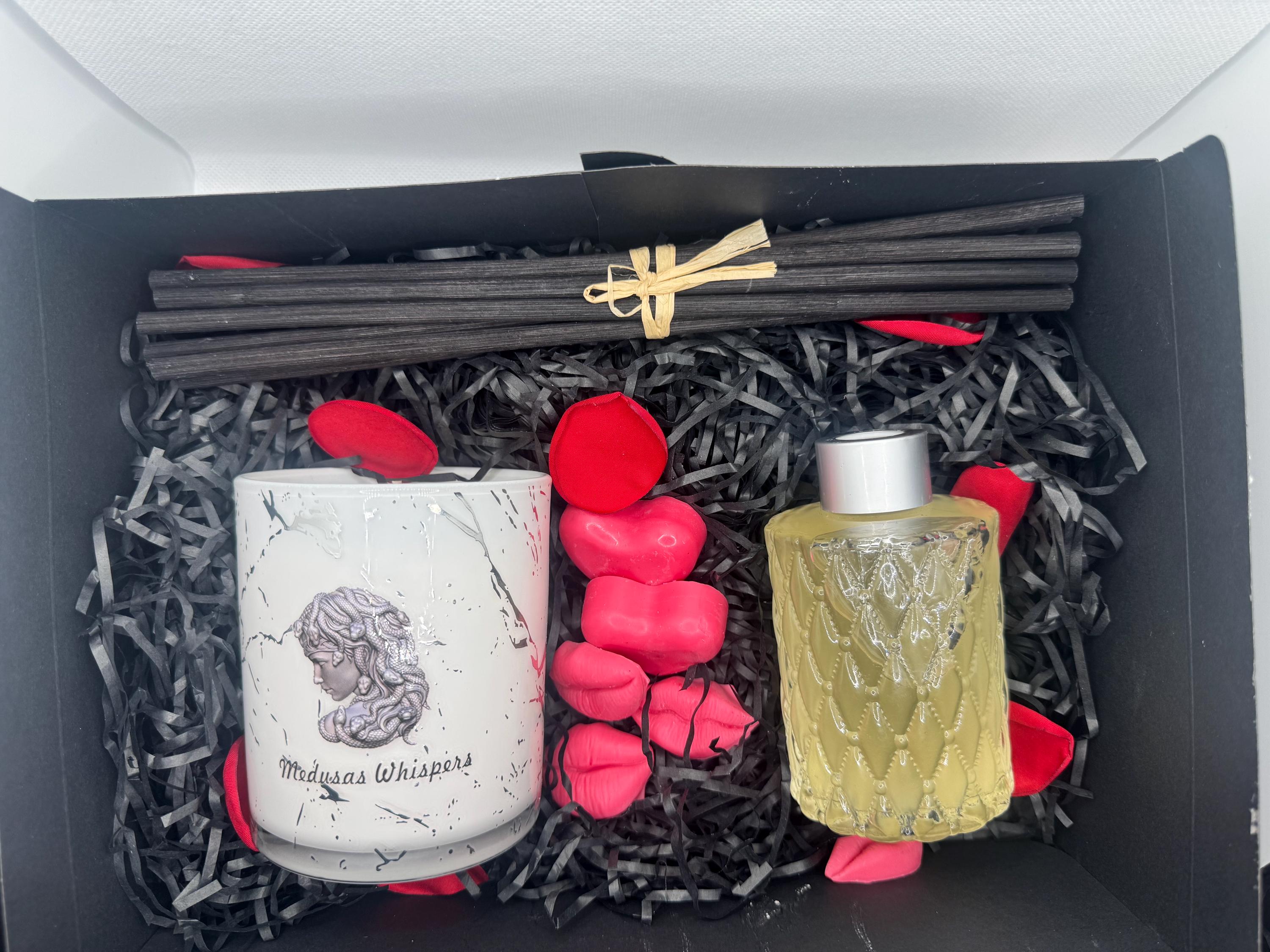 Scented Soy Wax Candle Gift Pack: Reed Diffuser and Wax Melts
