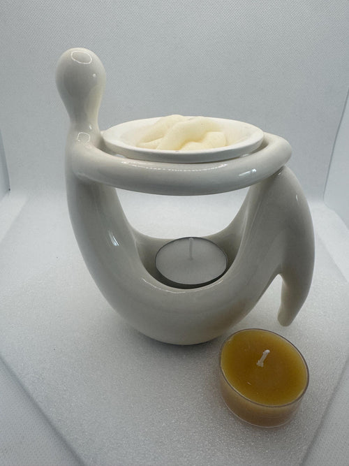 Elegant Candle Melts Burner Set: Beeswax Candles & Organic Fragrance